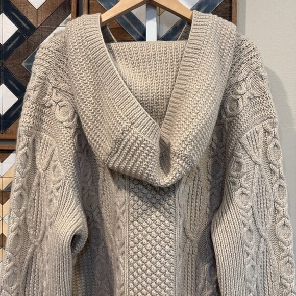 RRL Double RL Ralph Lauren Men’s Wool Hand Knit Hooded Sweater Medium - Picture 6 of 11